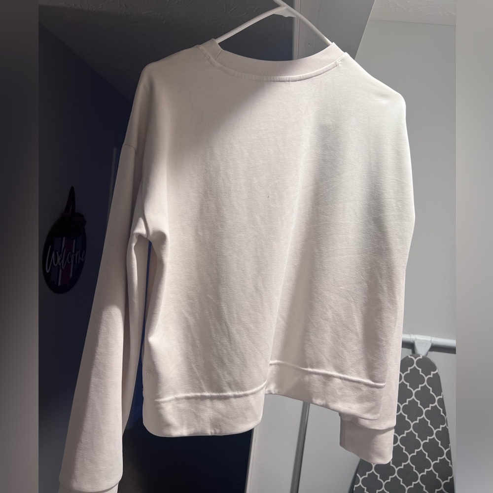 ATHLETA Seasoft Crewneck Sweatshirt Bone  Size Medium M EUC - Picture 7 of 8